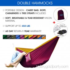 Yes4All Ultralight Portable Parachute Nylon Double Hammock With Tree Straps - Carry Bag Included 564819689